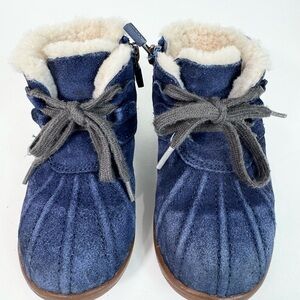 UGG Payton Toddler Blue Sheepskin Booties #1012142T - Size 8